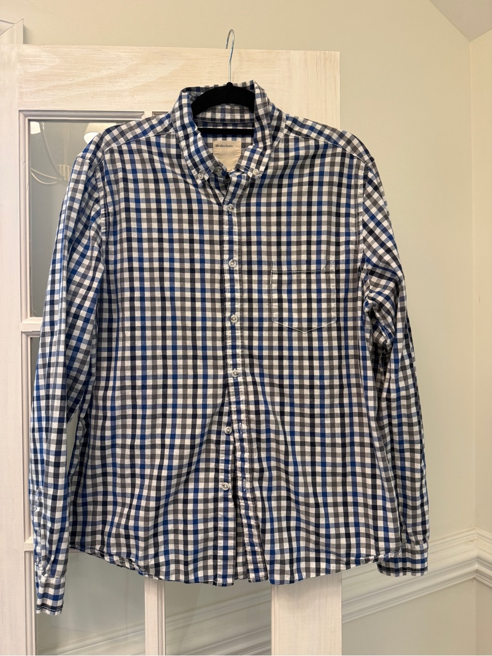 Life After Denim Navy and White Gingham Button-Down Shirt